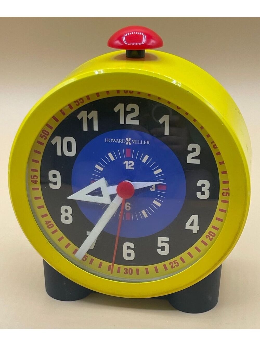 Howard Miller Vintage Yellow and Black Alarm Clock -School Bell -90s